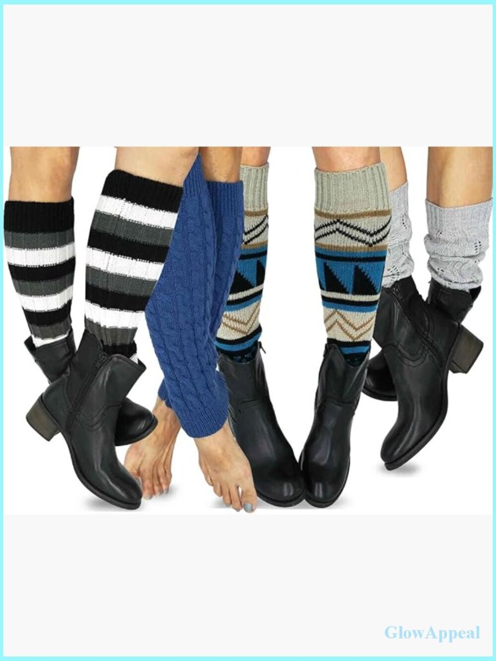 Extra Long Thigh High Leg Warmers Boot Cuffs Knit 4 Pairs